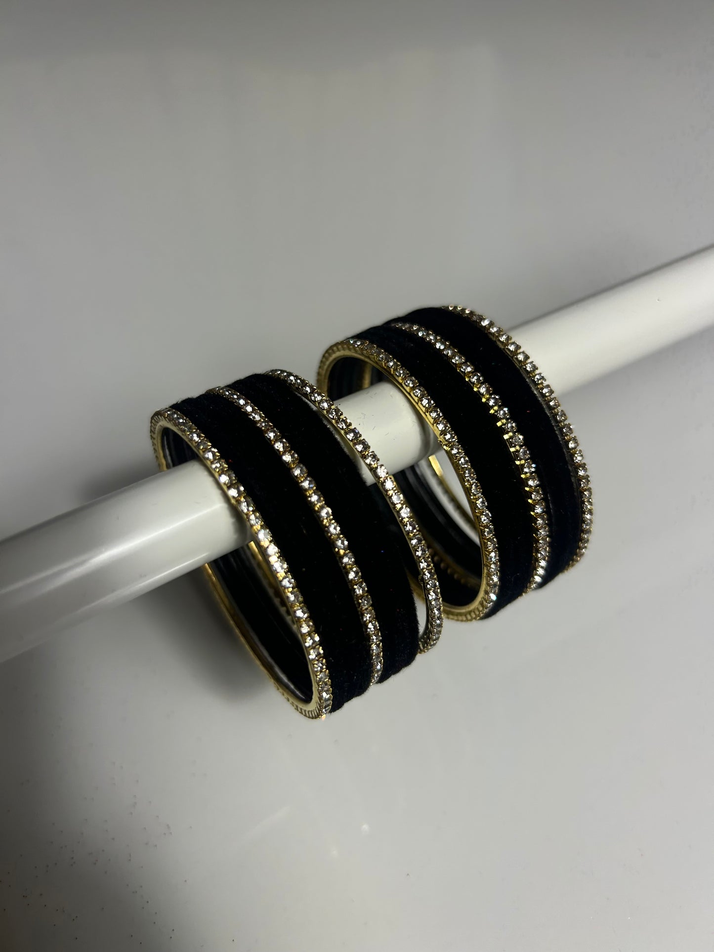 2.4 Diamonte Velvet Bangles