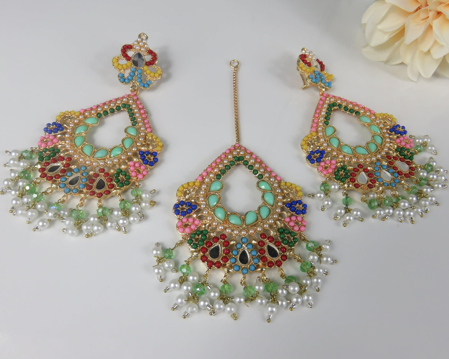 Pastel Multi Tikka Earrings