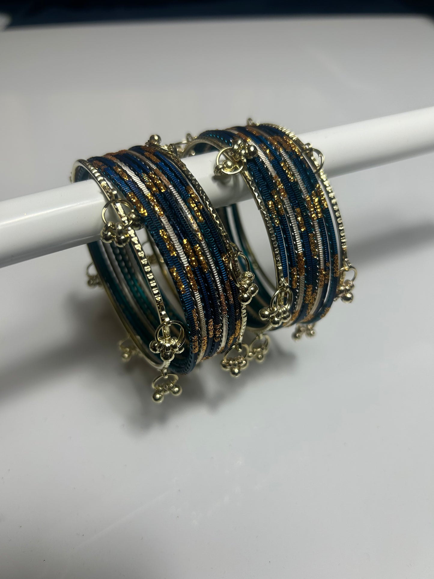 2.10 Kashmiri Metal Velvet Bangles - Various colours Available