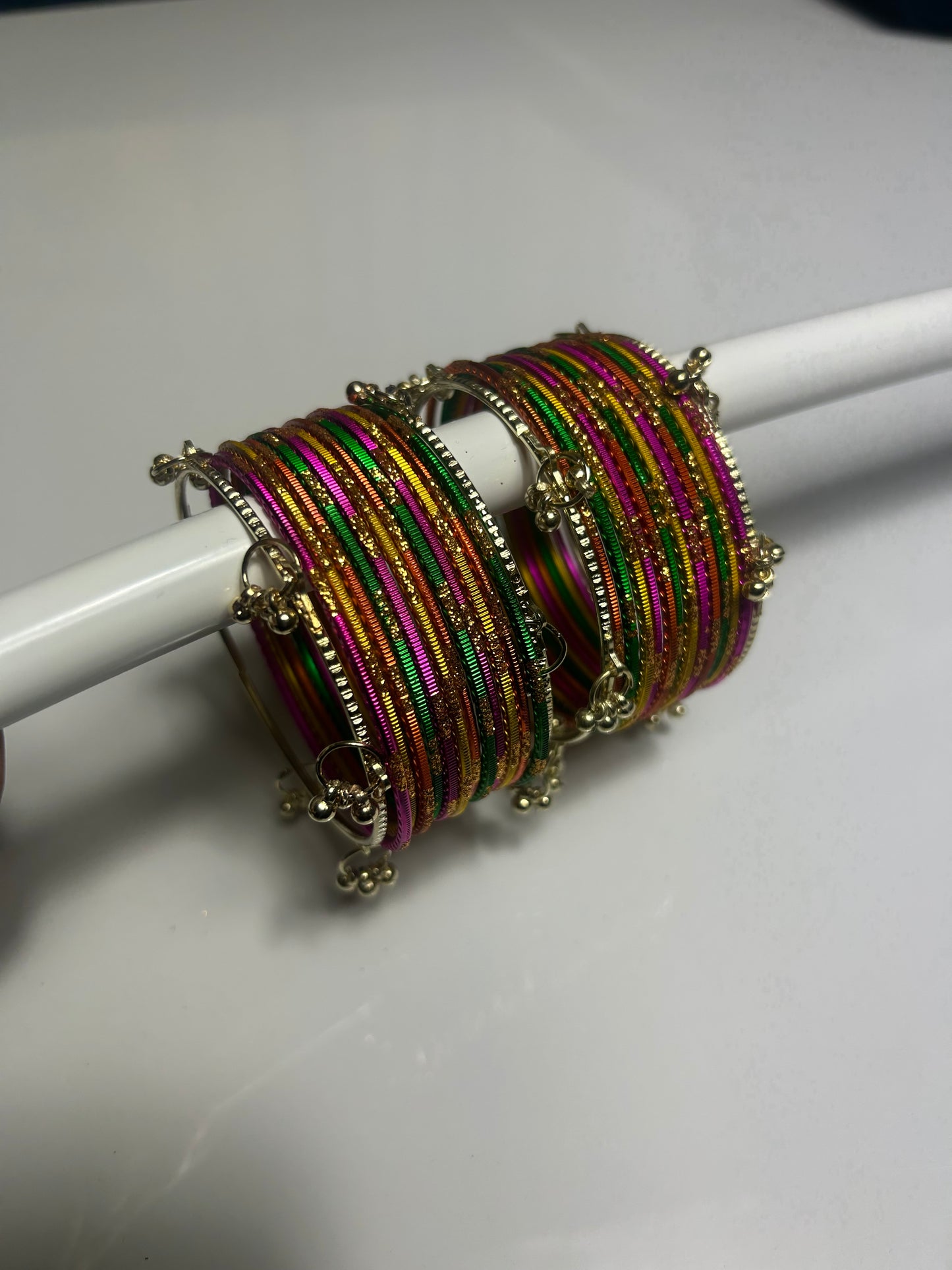 2.10 Kashmiri Metal Velvet Bangles - Various colours Available