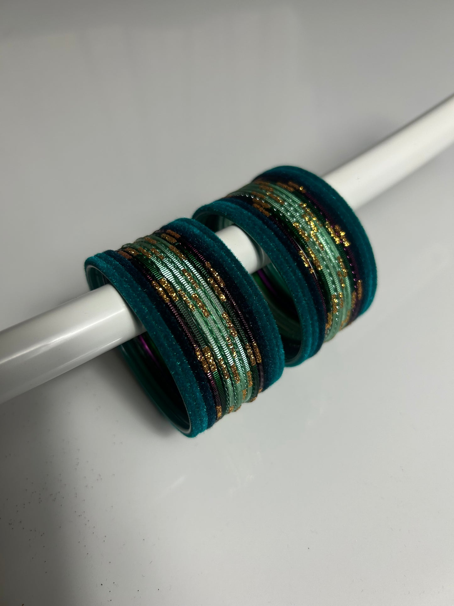 2.4 Diamonte Velvet Bangles