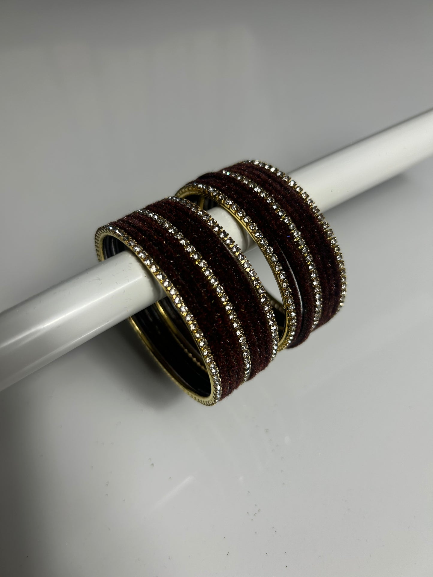 2.4 Diamonte Velvet Bangles