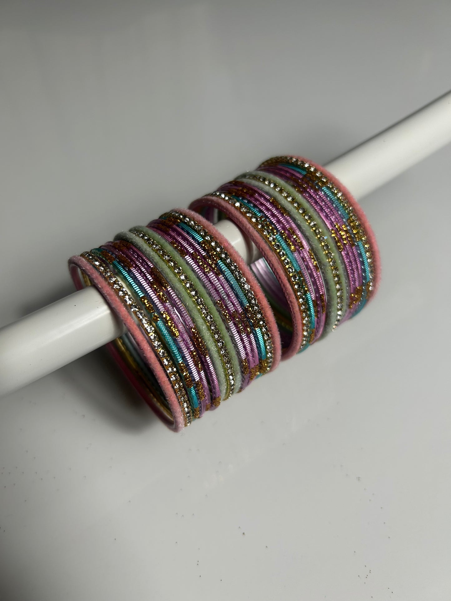 2.4 Diamonte Velvet Bangles