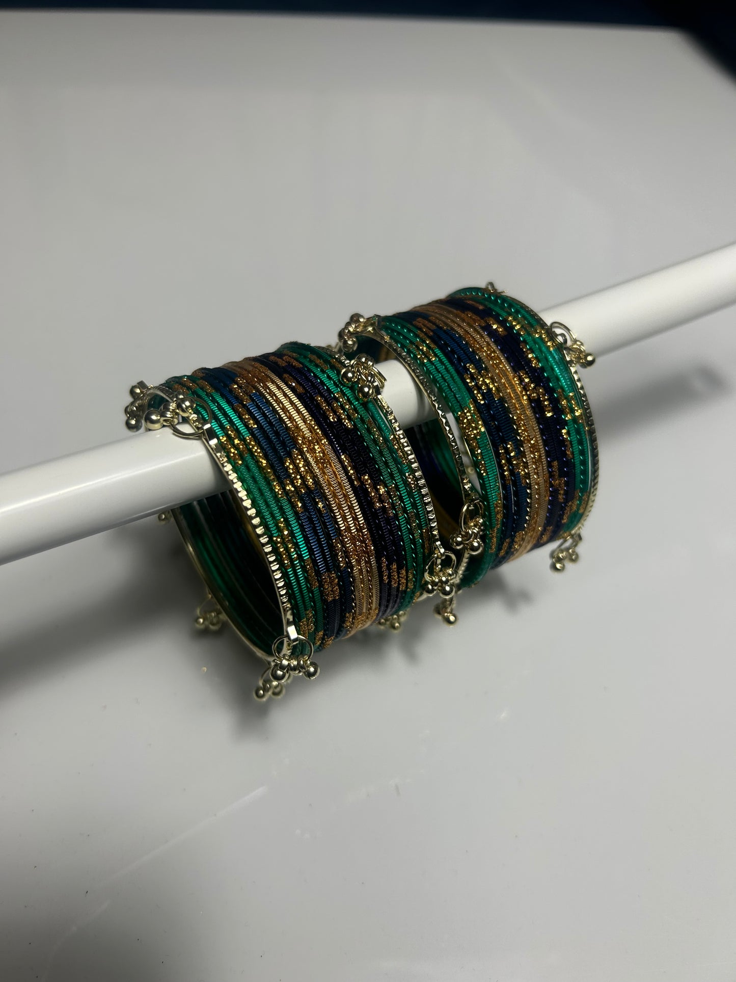 2.10 Kashmiri Metal Velvet Bangles - Various colours Available
