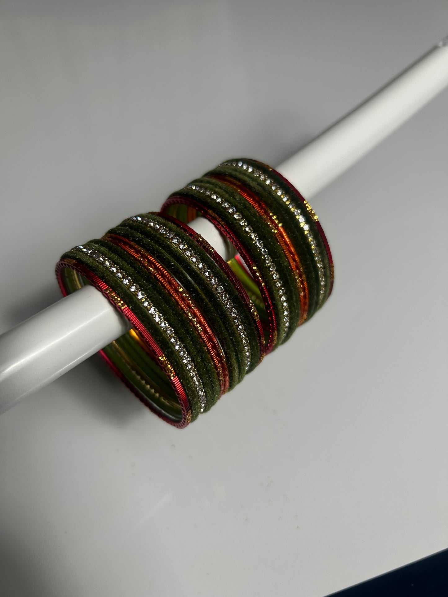 2.4 Diamonte Velvet Bangles