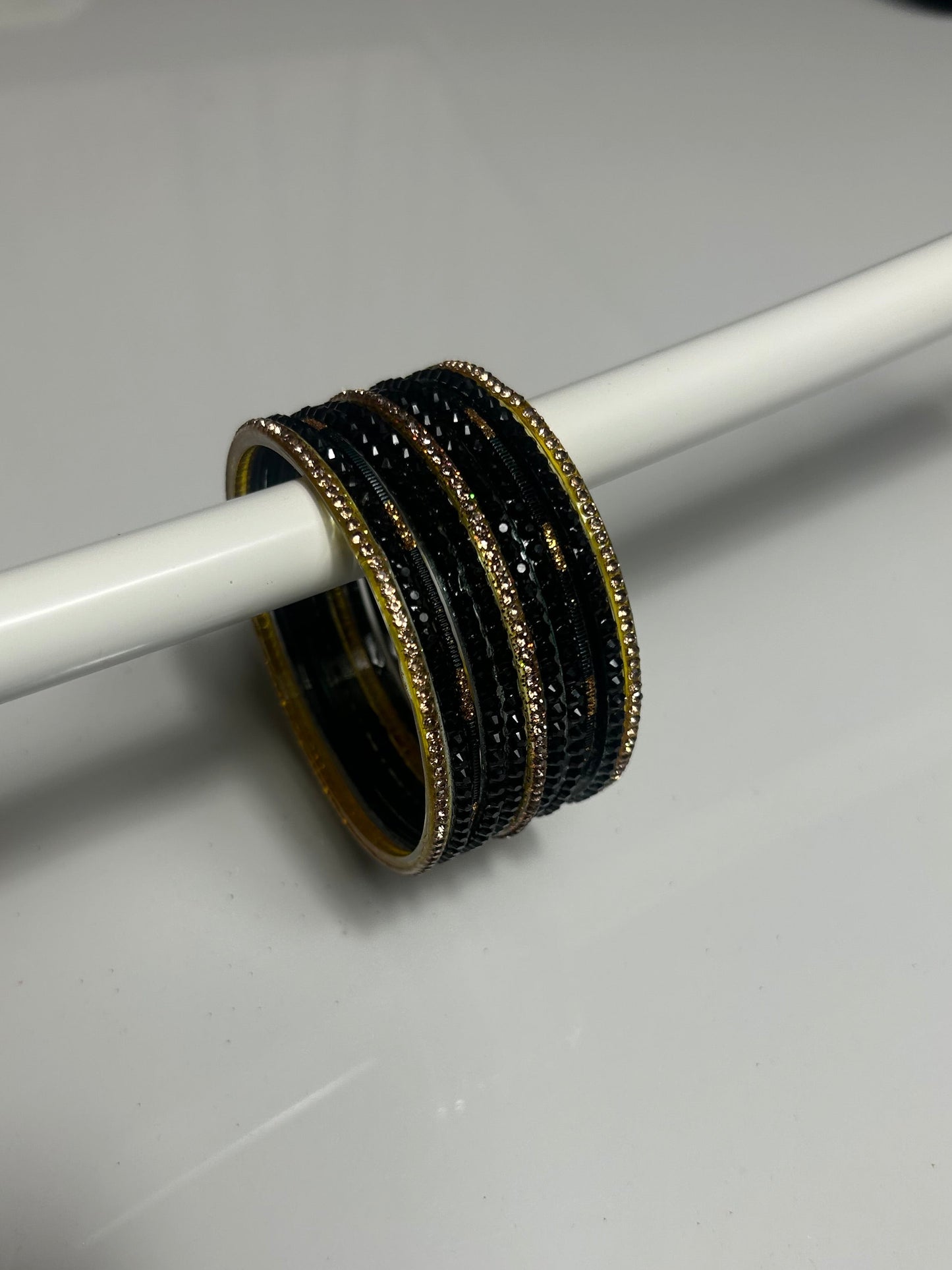 2.10 Black Cherry/Blackberry/BlackGold Glass Bangles