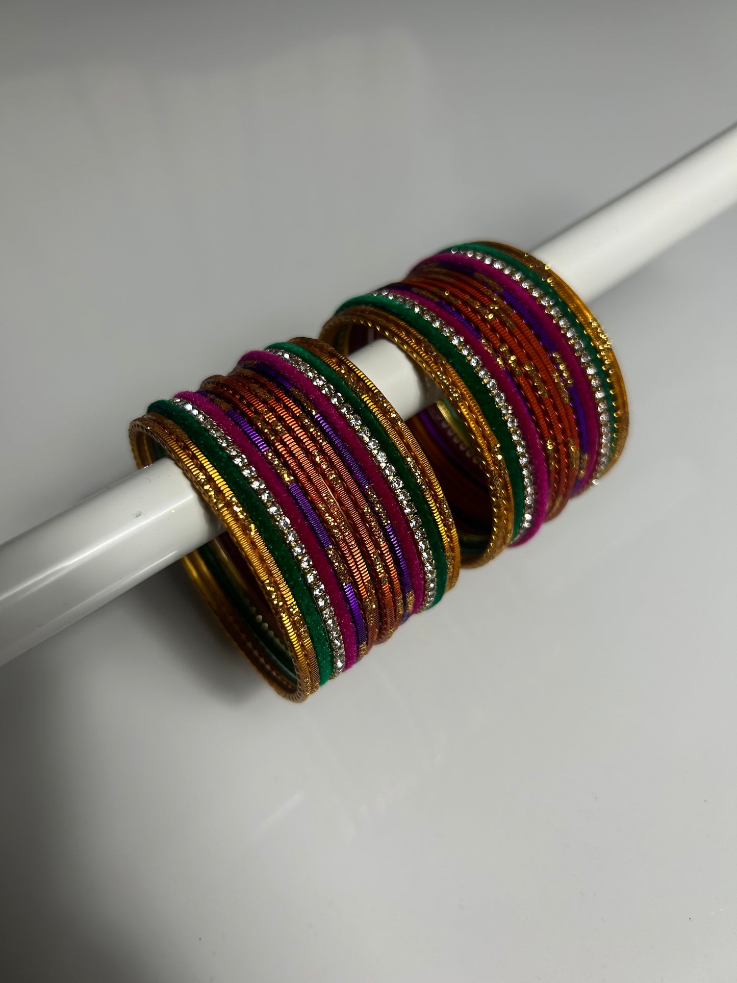 2.4 Diamonte Velvet Bangles