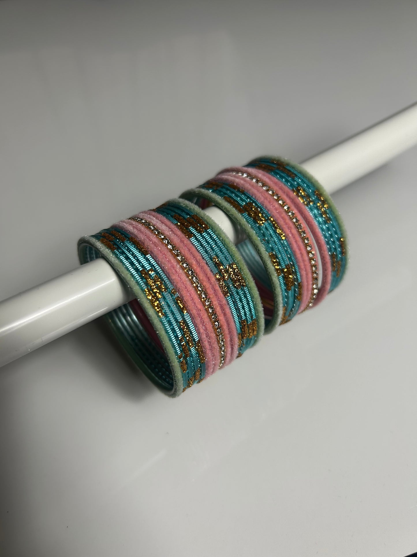 2.4 Diamonte Velvet Bangles