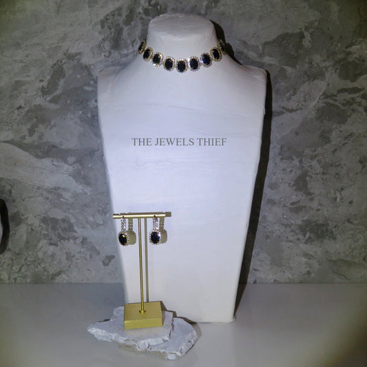 Black Choker and Earrings Set