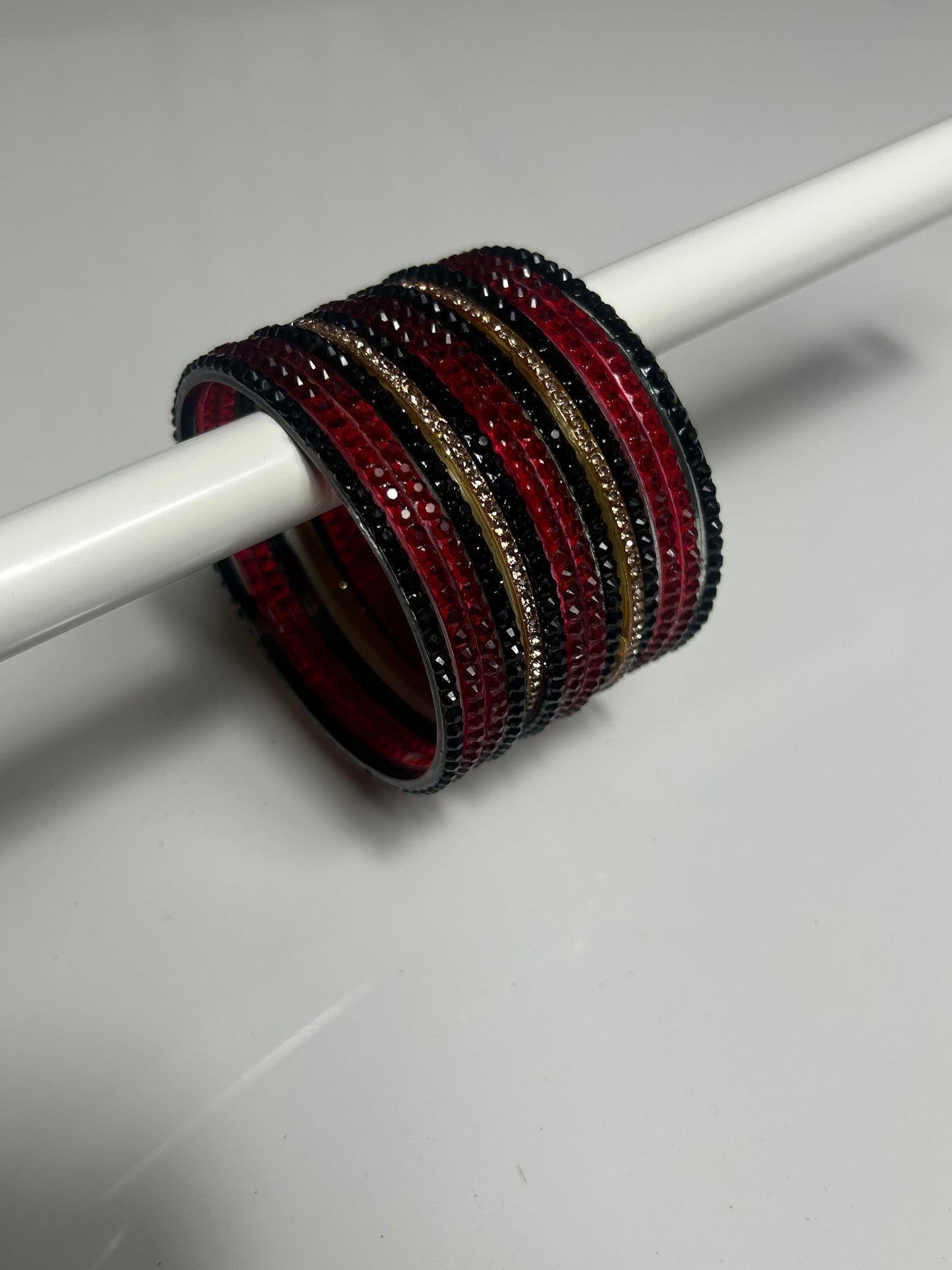 2.10 Black Cherry/Blackberry/BlackGold Glass Bangles
