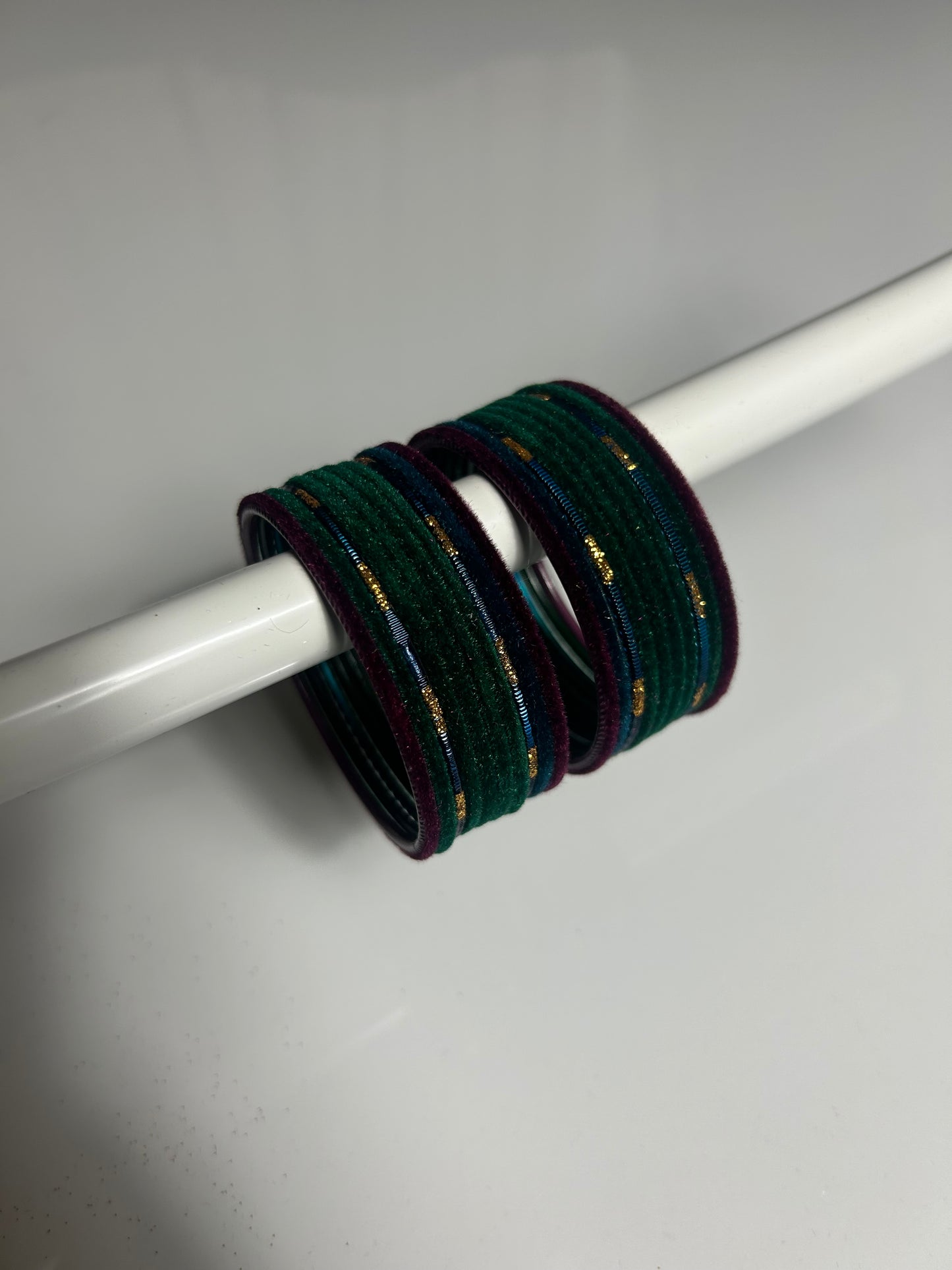2.4 Diamonte Velvet Bangles