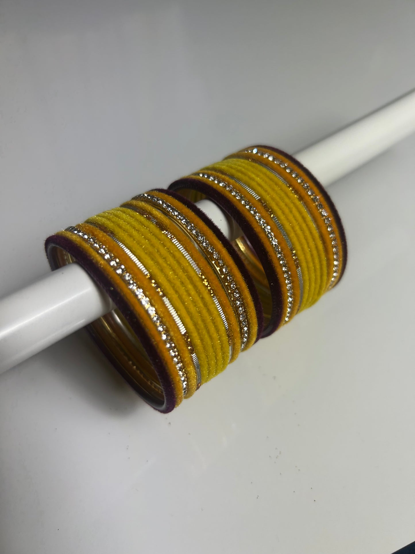 2.4 Diamonte Velvet Bangles