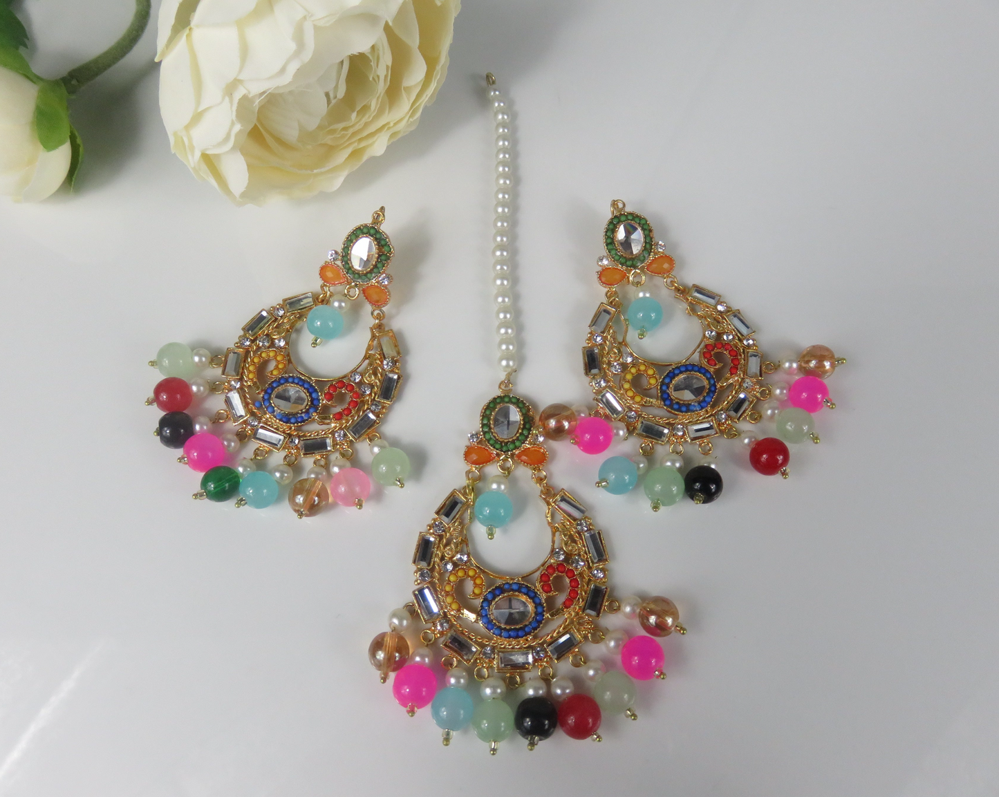 Unique Tikka Earring Set