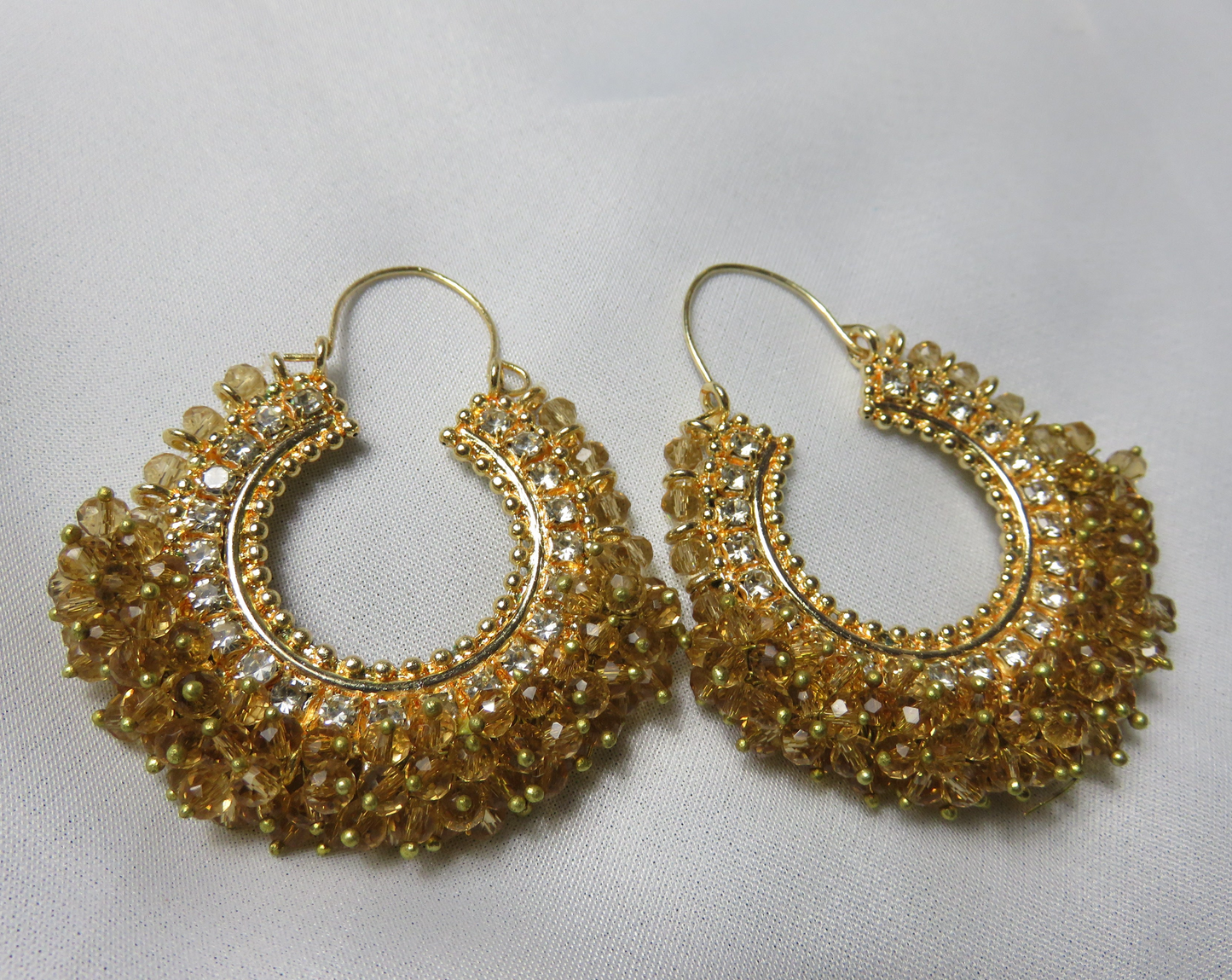 Gold Cluster Hoop Earrings