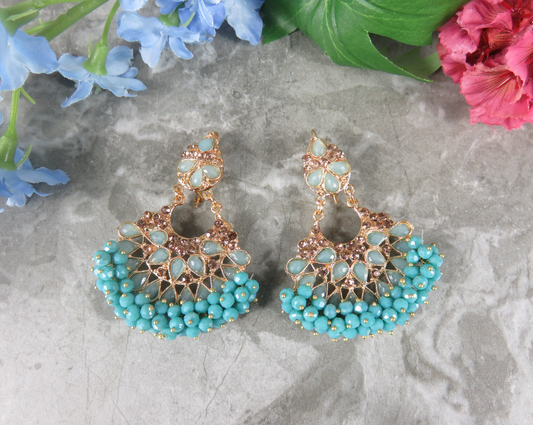 Blue and Gold Earrings