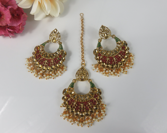 Polki Traditional Tikka Earring set