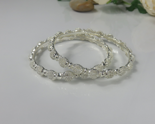 Silver Bangles x6