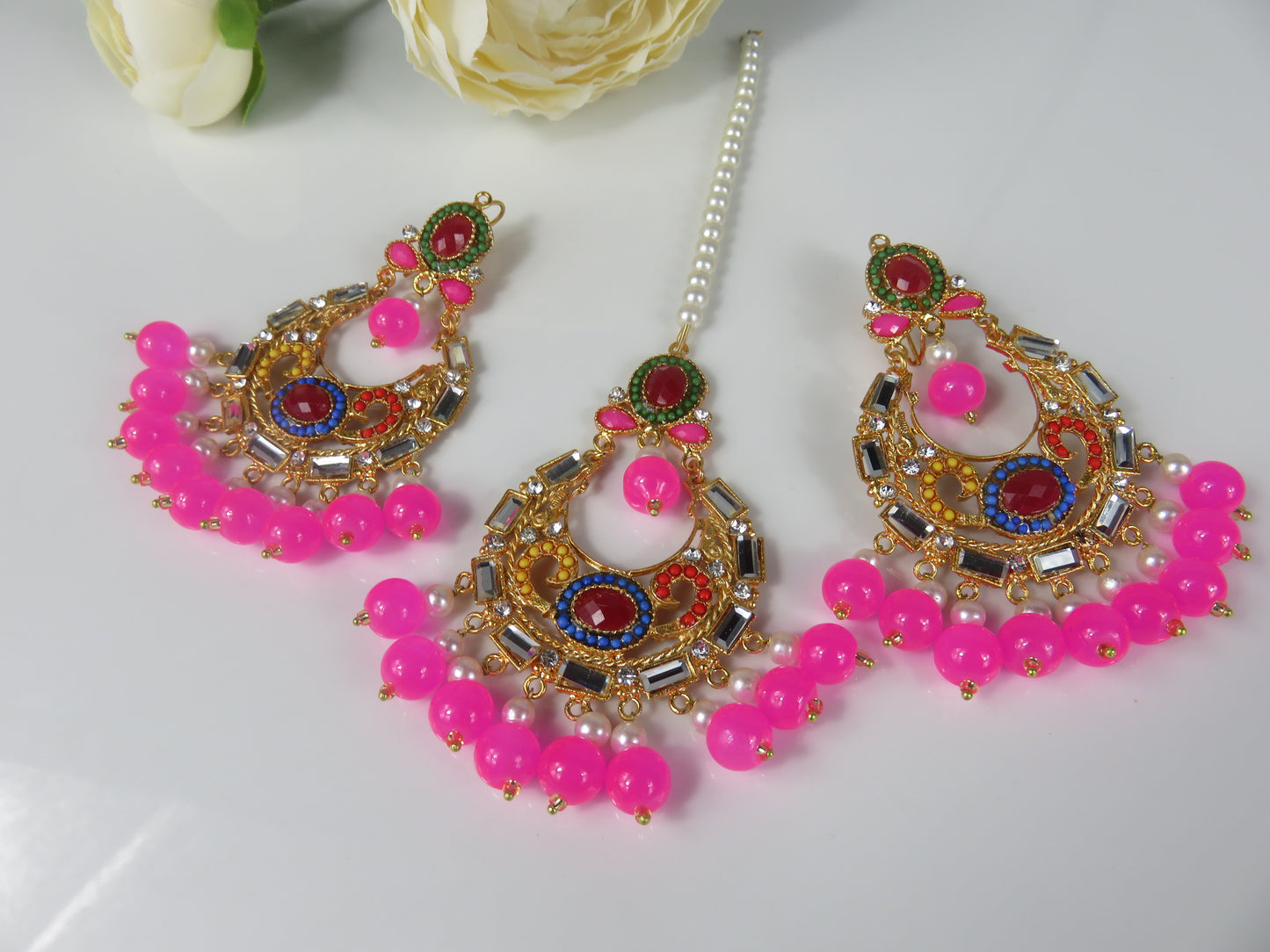 Unique Tikka Earring Set