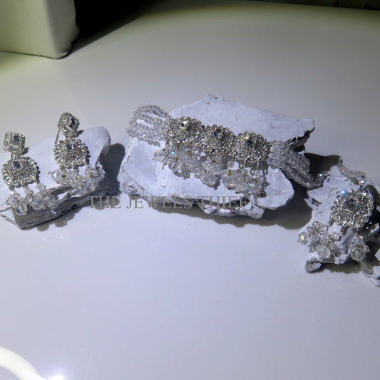 Silver Square Choker Necklace